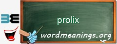 WordMeaning blackboard for prolix